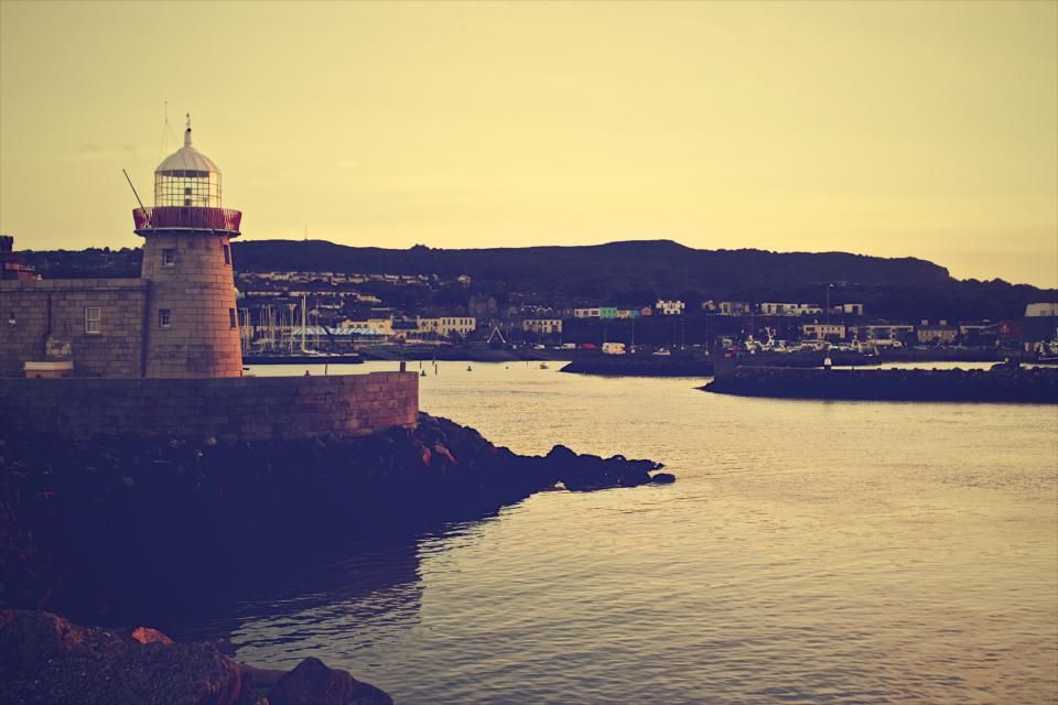 Boats moored at the harbour